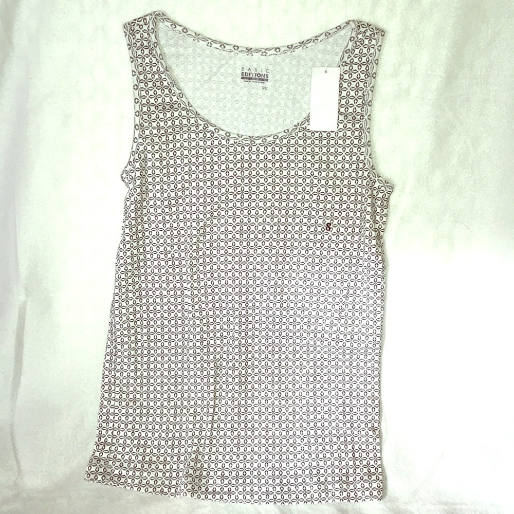 Basic Editions Patterned Print Tank Top (S)